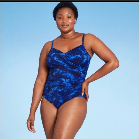 Aqua Green Swimwear - one piece Royal blue with complete front tummy support - Picture 3 of 14